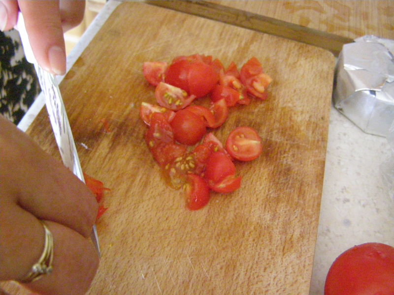 nakrájíme rajčata
